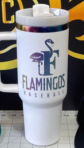Flamingos Baseball Tumbler 40oz